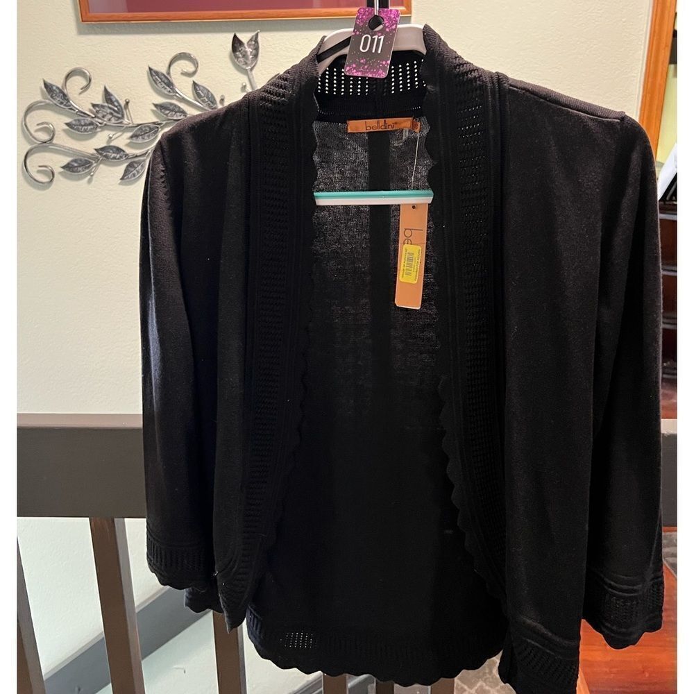 NWT Bellini Open Black Sweater Cardigan #MC011